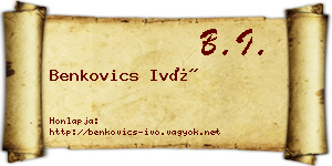Benkovics Ivó névjegykártya