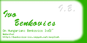 ivo benkovics business card